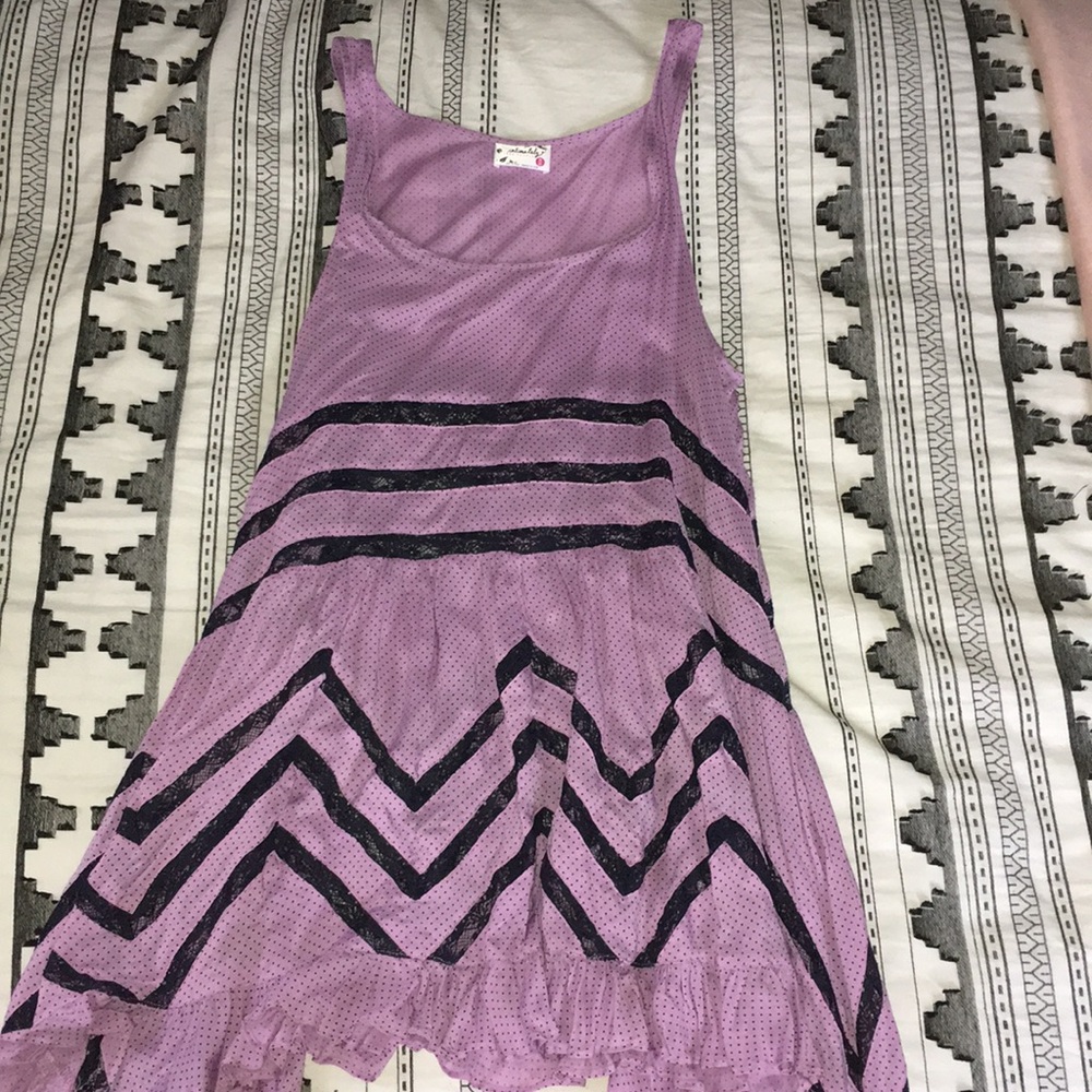 Voile and lace trapeze slip